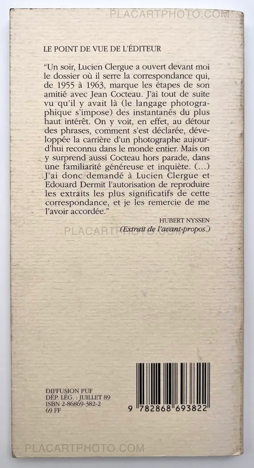 Lucien Clergue – CORRESPONDANCE JEAN COCTEAU LUCIEN CLERGUE (ASSOCIATION COPY)