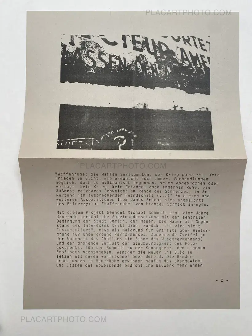 Michael Schmidt – Waffenruhe (with an extra 2 pages sheet)