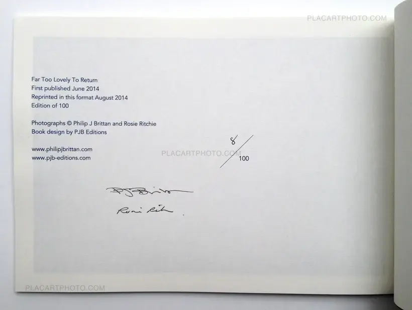 Philip J Brittan & Rosie Ritchie – Far too lovely to return (Signed)