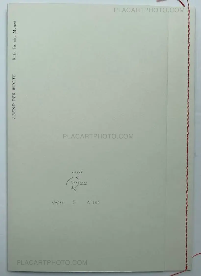 Rafael Tanaka Monzò – ABEND DER WORTE (Collector's edition, edt of 30)