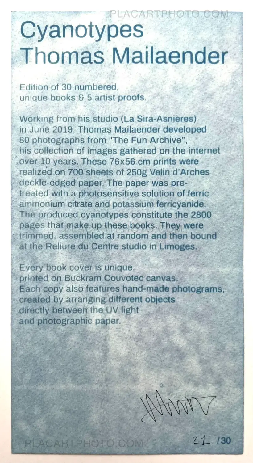 Thomas Mailaender – CYANOTYPES (Unique, signed and numbered)