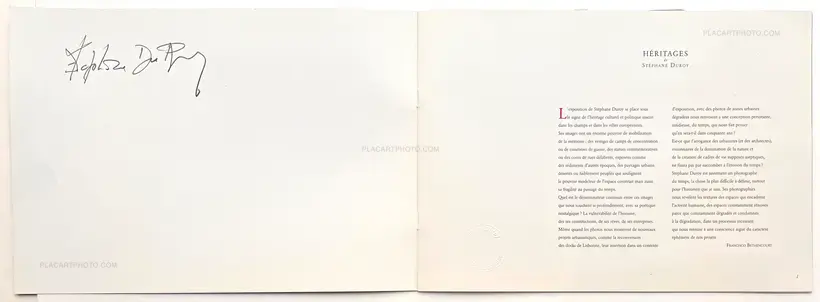 Stéphane Duroy – Héritages (signed, with print)